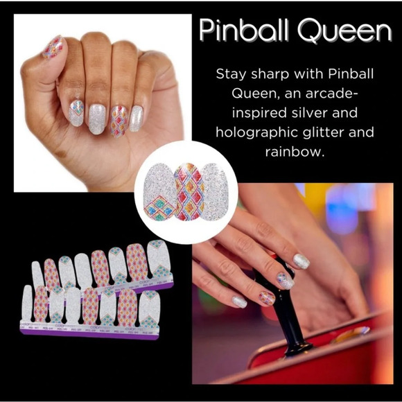 New Color Street Nail Polish Strips • Pinball Queen Glitter Design - Picture 3 of 3